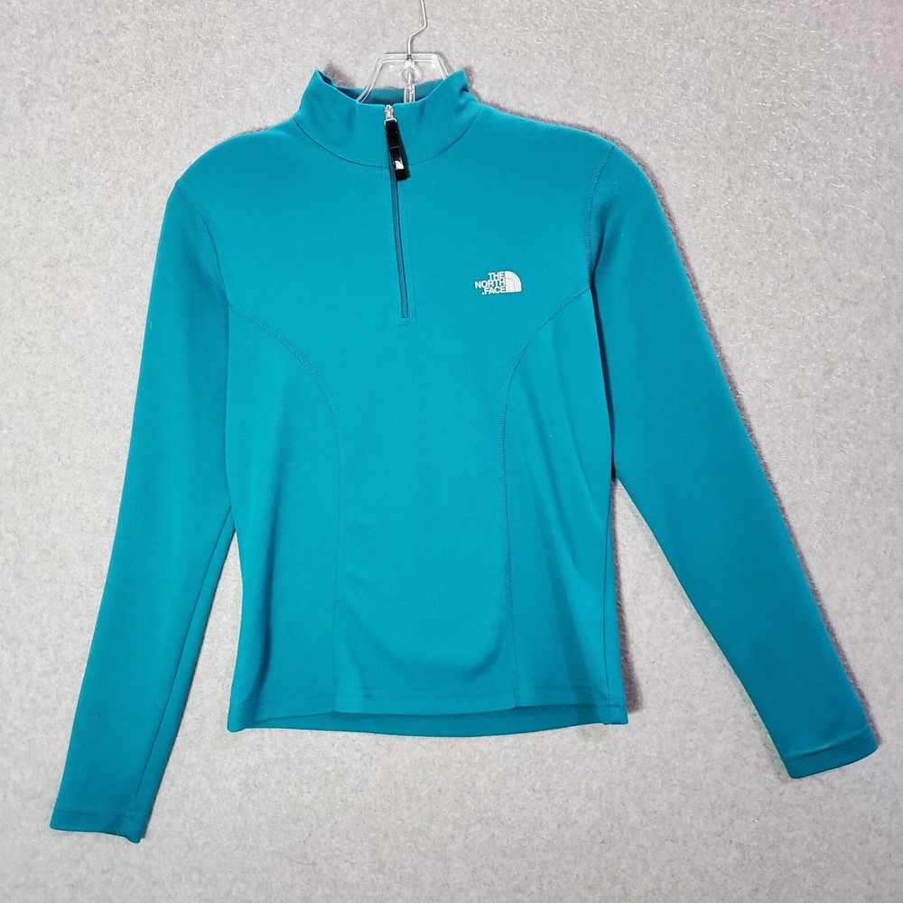 The North Face Women Sweatshirt XS Blue Flight Series Vapor‎ Wick 1/4 Zip